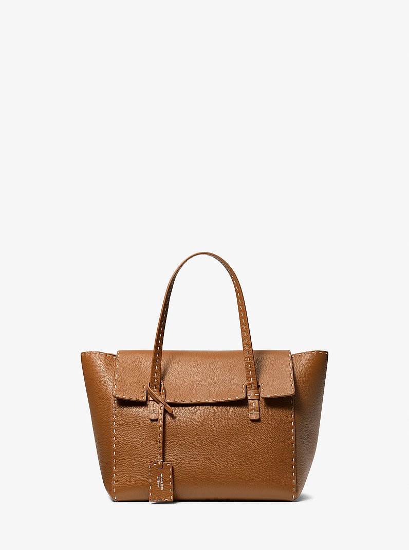 Sophia Hand-Stitched Pebbled Leather Satchel in CINNAMON | Michael Kors