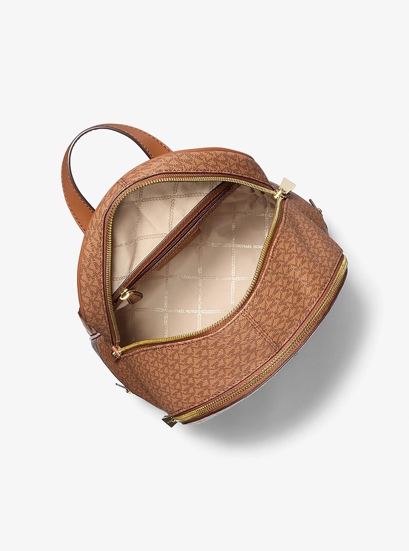Mochila Rhea mediana con bloque de color y logotipo in LUGGAGE | Michael Kors