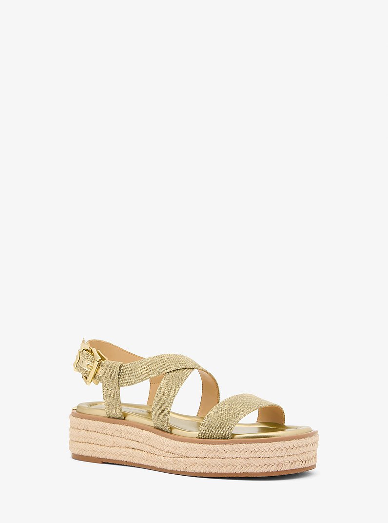 Lynn Glitter Chain Mesh Espadrille Sandal in PALE GOLD | Michael Kors