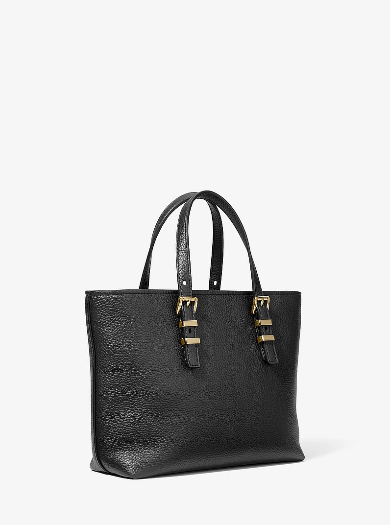 Quinn Small Pebbled Leather Convertible Crossbody Bag in BLACK | Michael Kors