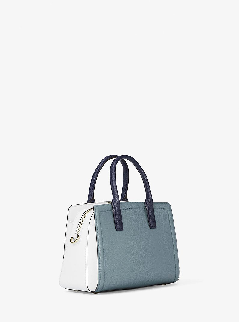 Tr&egrave;s petit sac &agrave; bandouli&egrave;re Laila en cuir &agrave; couleurs contrast&eacute;es in CHAMBRAY MULTI | Michael Kors