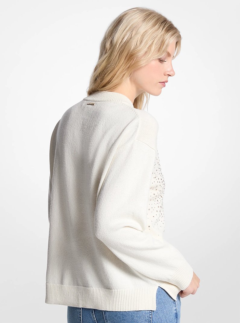 Chandail orn&eacute; en m&eacute;lange de coton &agrave; logo in OS | Michael Kors
