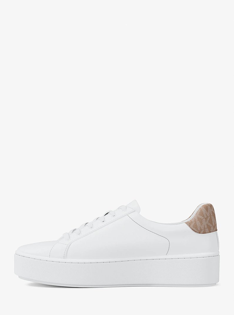 Poppy Metallic Stripe and Logo Trainer in KHAKI | Michael Kors