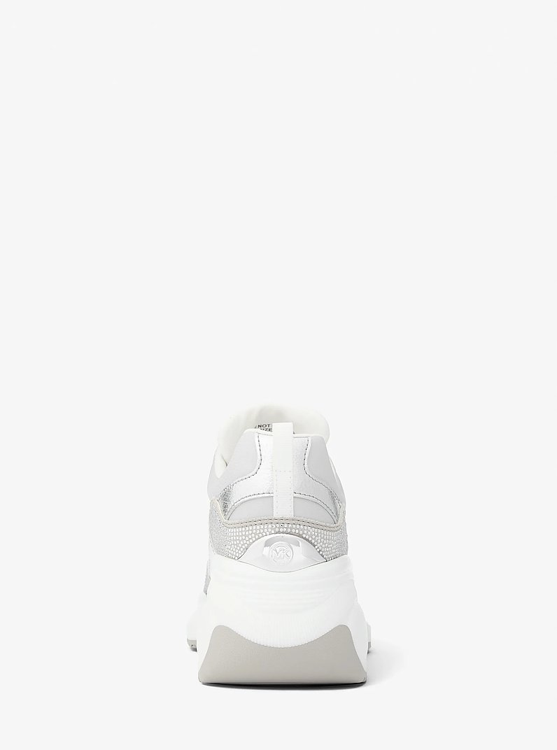 Kaia Mixed-Media Trainer in SILVER MULTI | Michael Kors