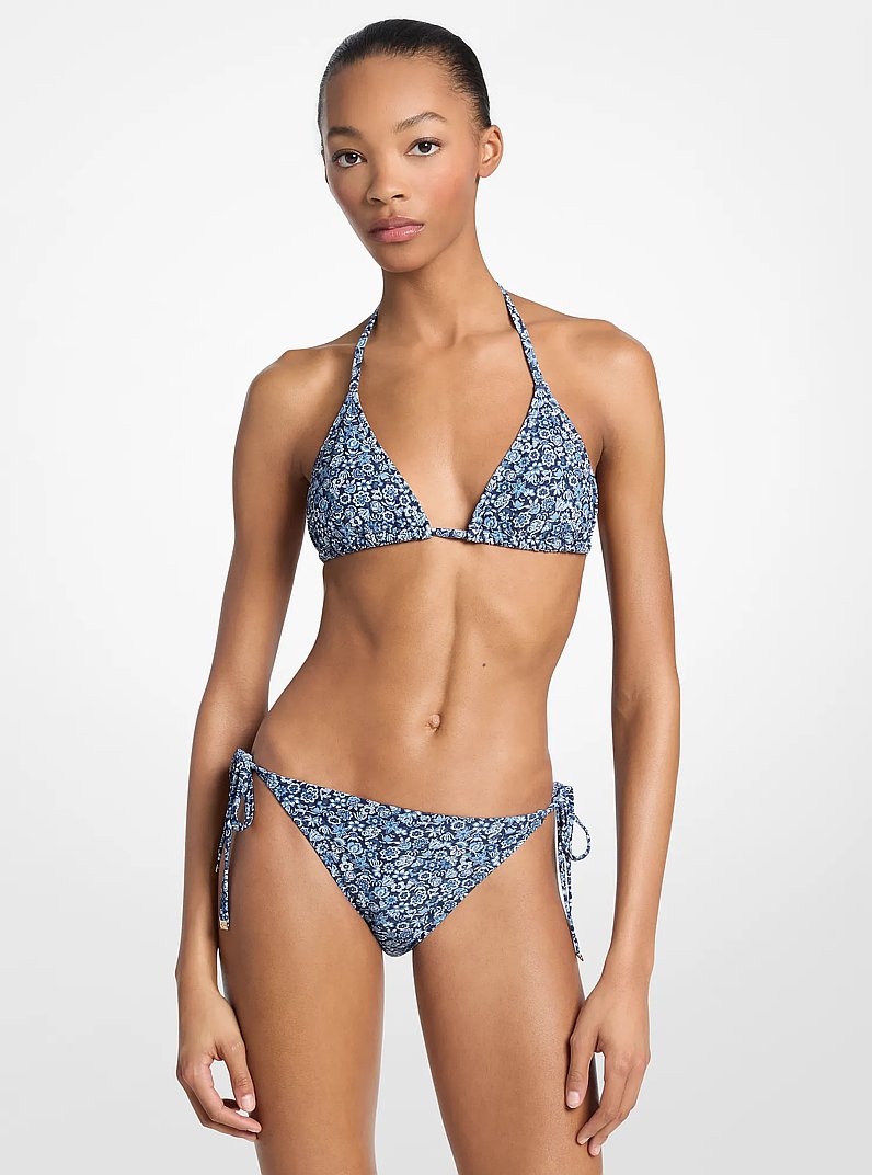 Floral Print Bikini Top in NAVY | Michael Kors