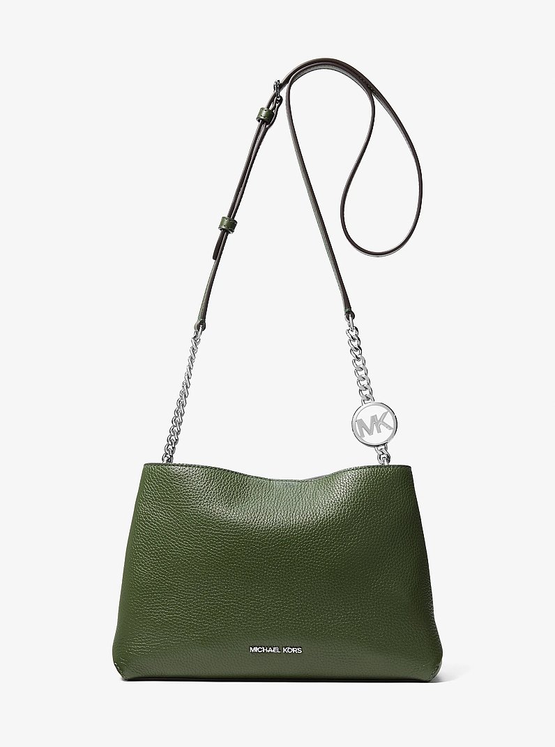 Petit sac &agrave; bandouli&egrave;re Christina en cuir grain&eacute; in VERT AMAZONE | Michael Kors