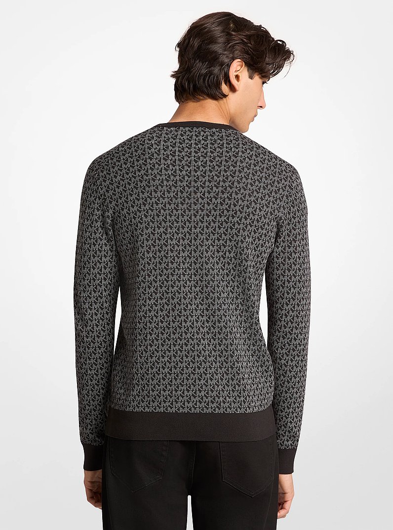 Signature Logo Cotton Sweater in BLACK | Michael Kors