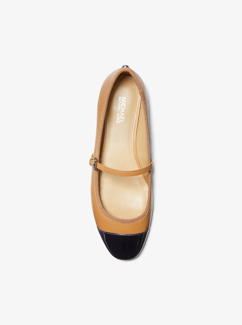 Mae Leather Ballet Flat in PALE PEANUT | Michael Kors