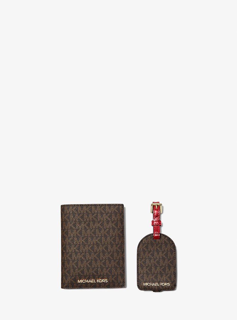 Signature Logo Passport Case and Luggage Tag Gift Set | Michael