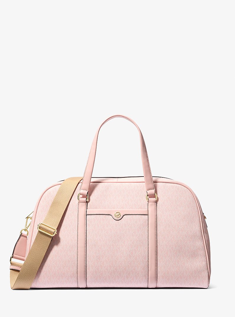 Bolso de viaje Jet Set Travel extragrande con logotipo exclusivo in POLVO ROS&Aacute;CEO CLARO | Michael Kors