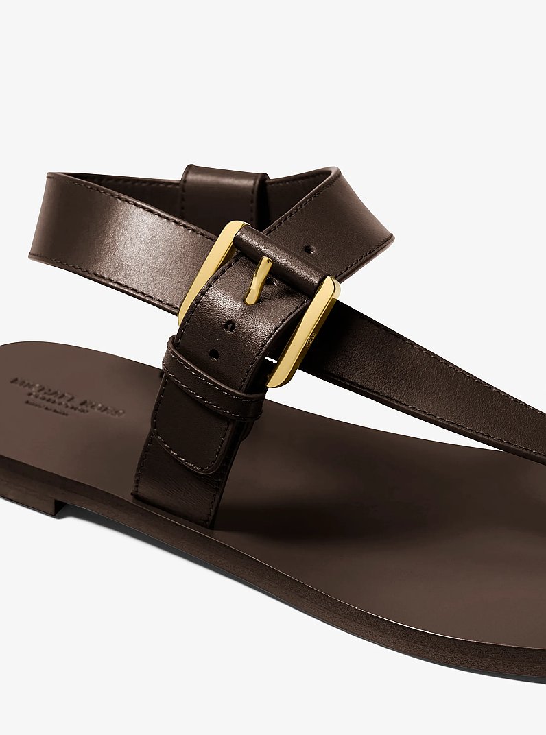 Penelope Leather Sandal in ESPRESSO | Michael Kors