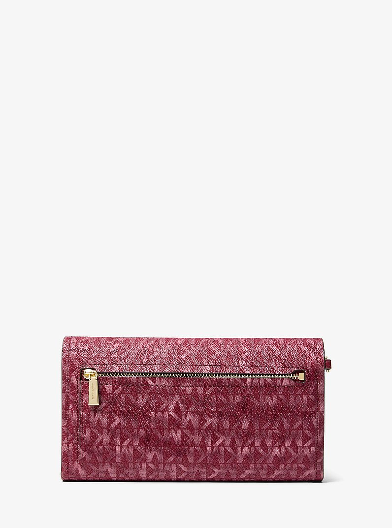 Jet Set Medium Signature Logo Convertible Wristlet in DEEP RED | Michael Kors