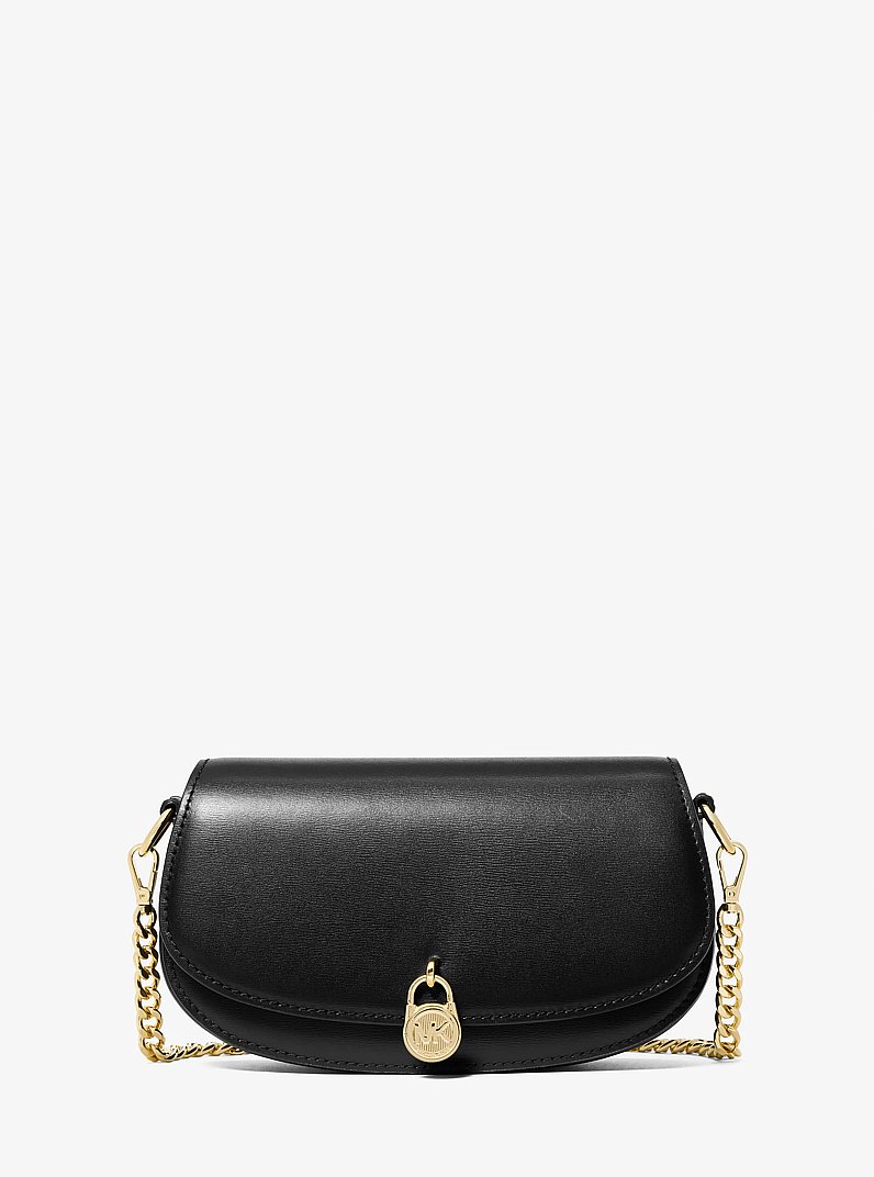 Mila Small Leather Crossbody Bag in BLACK | Michael Kors
