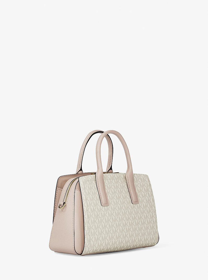 Petit sac Laila &agrave; logo Signature in VANILLE/ROSE P&Acirc;LE | Michael Kors