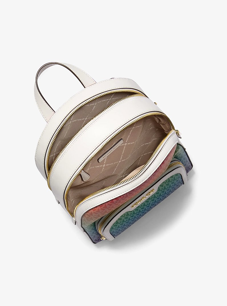 Jaycee Medium Rainbow Signature Logo Backpack in RAINBOW | Michael Kors