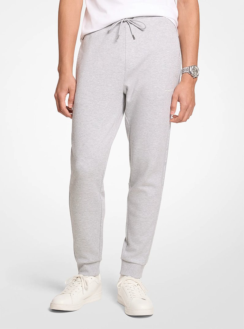 Logo Tape Cotton Blend Joggers in HEATHER GREY | Michael Kors