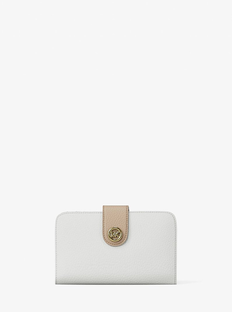 Mittelgro&szlig;e Brieftasche aus gekrispeltem Leder in Blockfarben mit MK&nbsp;Pop-Detail in [3983] | Michael Kors