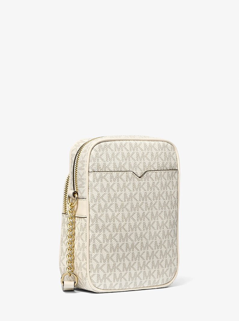 Jet Set Travel Medium Floral Embellished Signature Logo Crossbody Bag in LT CRM MULTI | Michael Kors