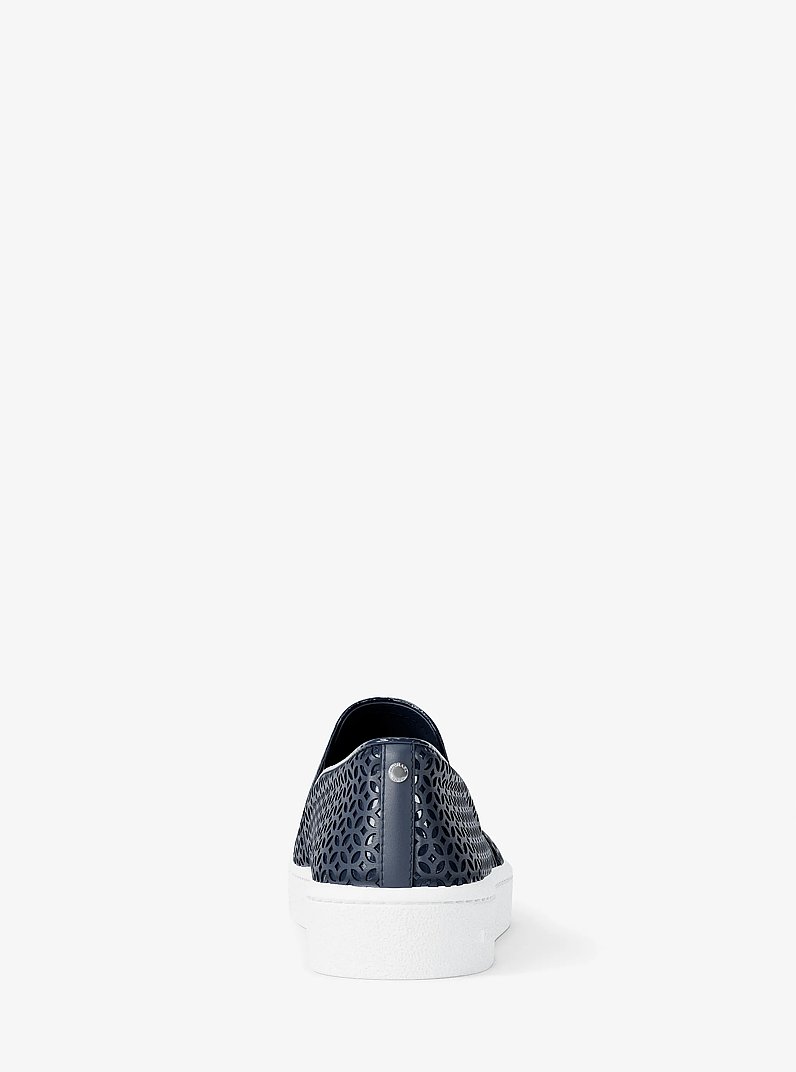 Keaton Perforated Slip On Sneaker in NAVY | Michael Kors