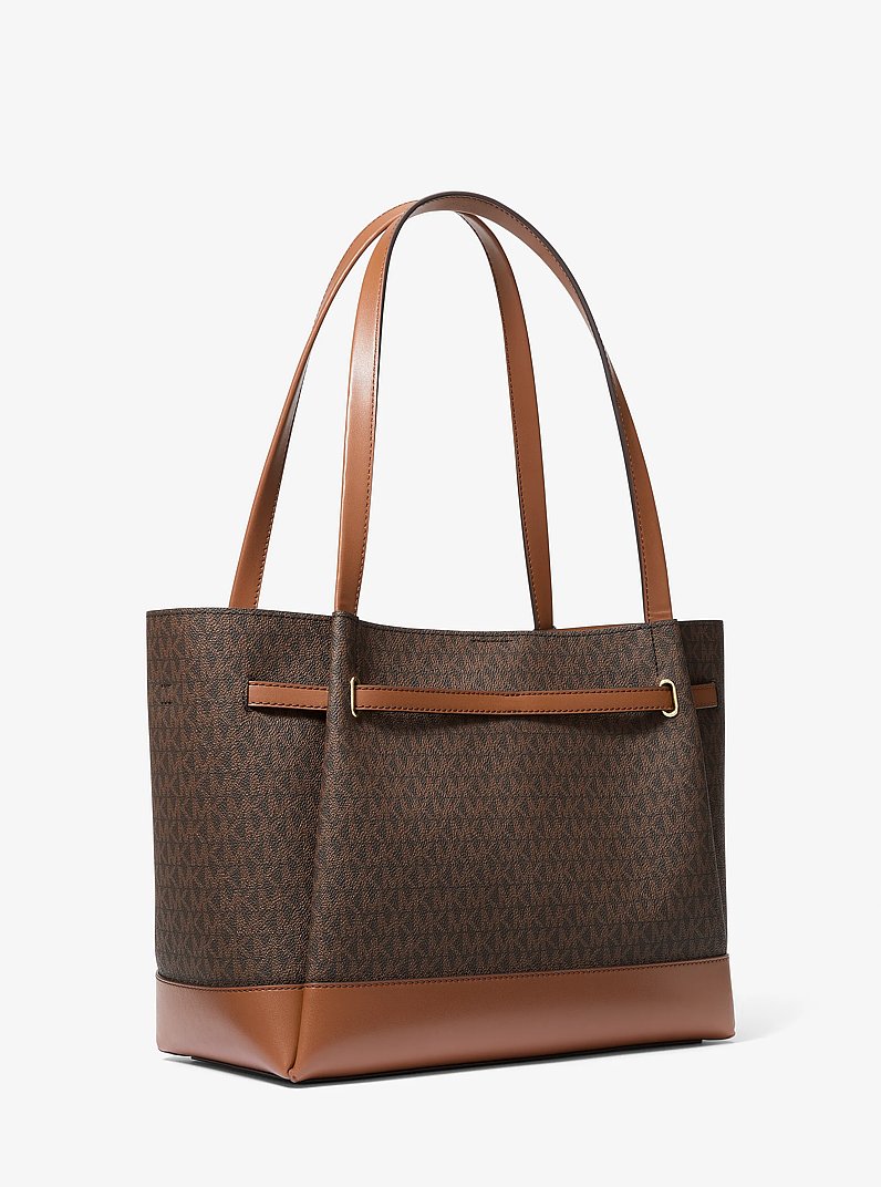 Reed Large Signature Logo Tote Bag in BROWN | Michael Kors