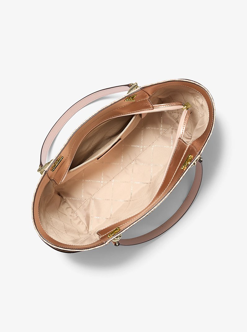 Bolso de hombro Jet Set grande con logotipo in DORADO ROSA | Michael Kors