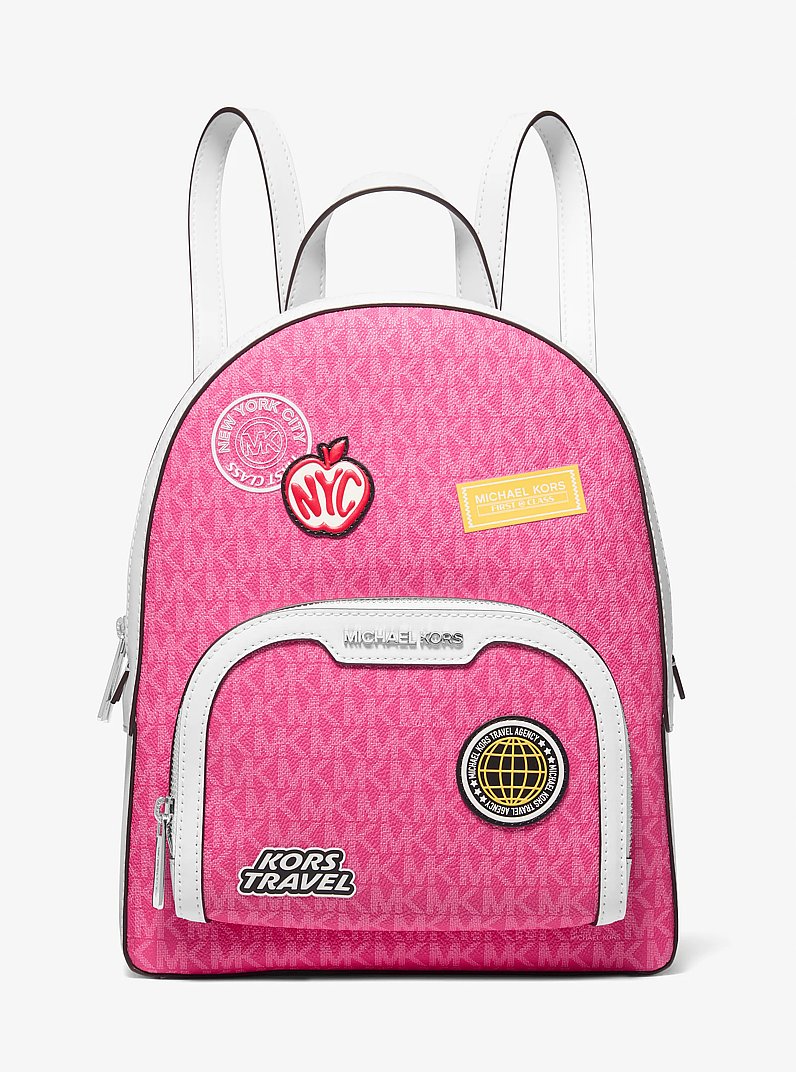 Jaycee Medium Embellished Signature Logo Backpack in DRAGONFRUIT | Michael Kors