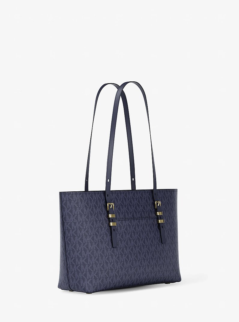 Borsa tote Quinn media in pelle e stampa logo in ABITO BLUES | Michael Kors