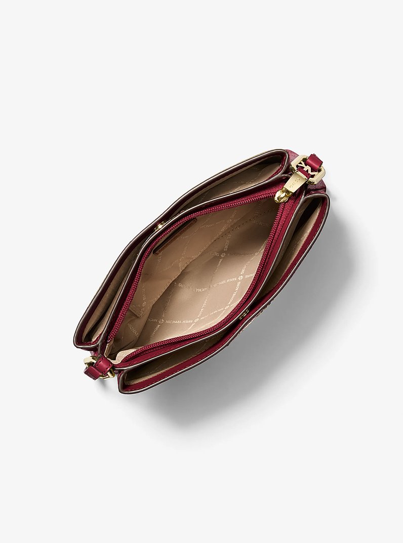Trisha Medium Pebbled Leather Crossbody Bag in CHERRY | Michael Kors