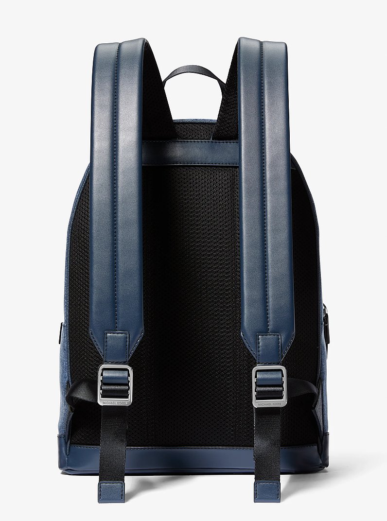 Cooper Slim Embellished Denim Commuter Backpack in DENIM | Michael Kors