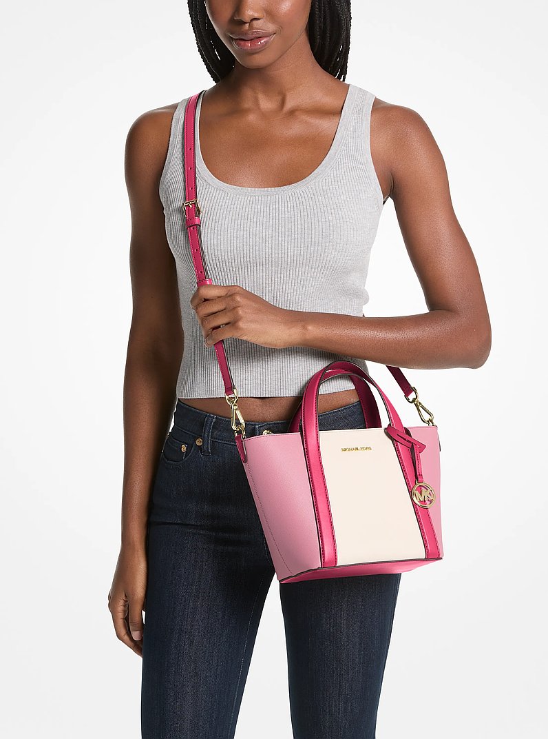 Pratt Small Color-Block Tote Bag in ELCTRPNK MLT | Michael Kors