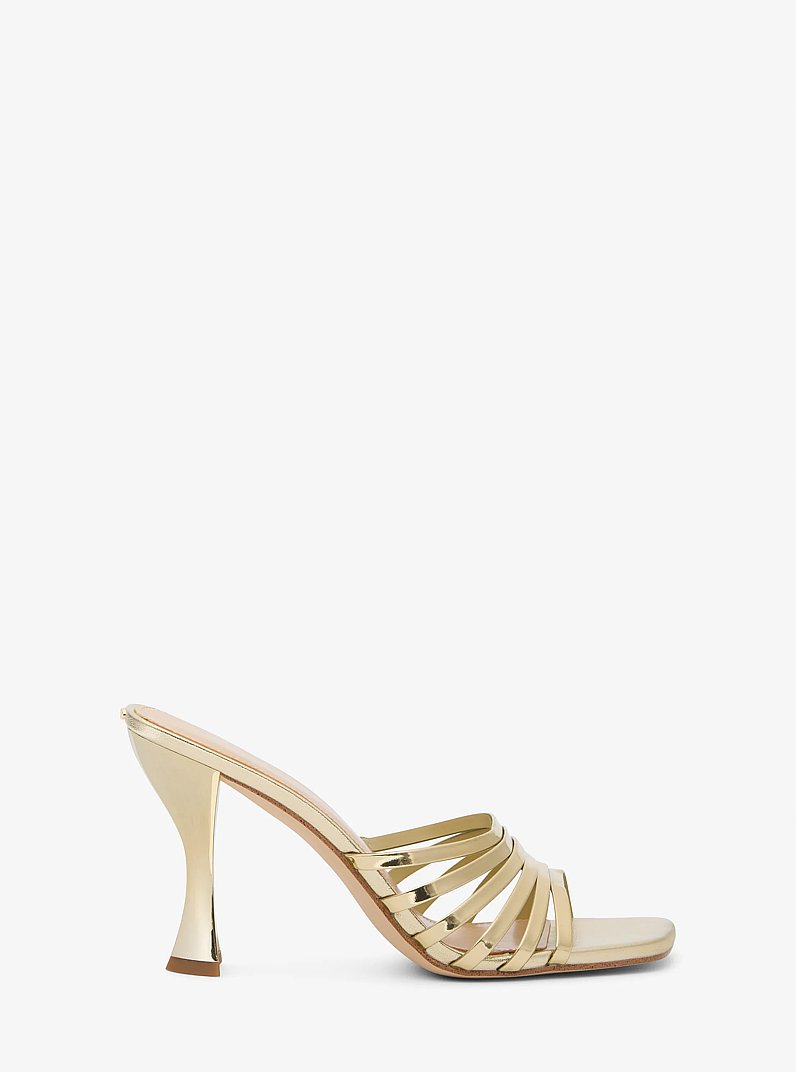 Sandale Haisley en cuir m&eacute;tallis&eacute; in OR P&Acirc;LE | Michael Kors