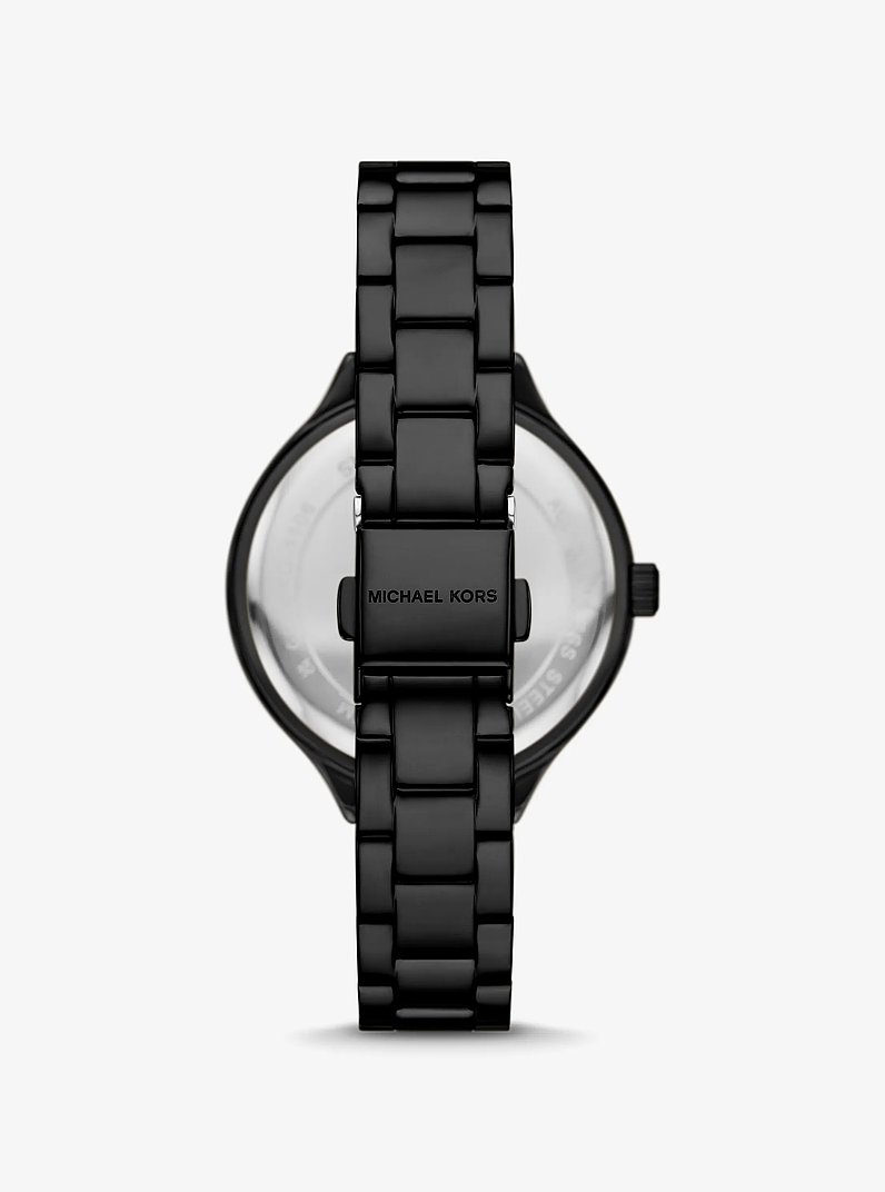 Montre Aspyn de ton noir &agrave; pav&eacute; et &agrave; logo in NOIR | Michael Kors