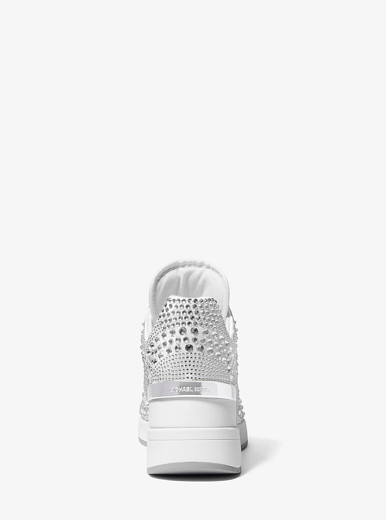 Georgie Crystal Embellished Satin Trainer