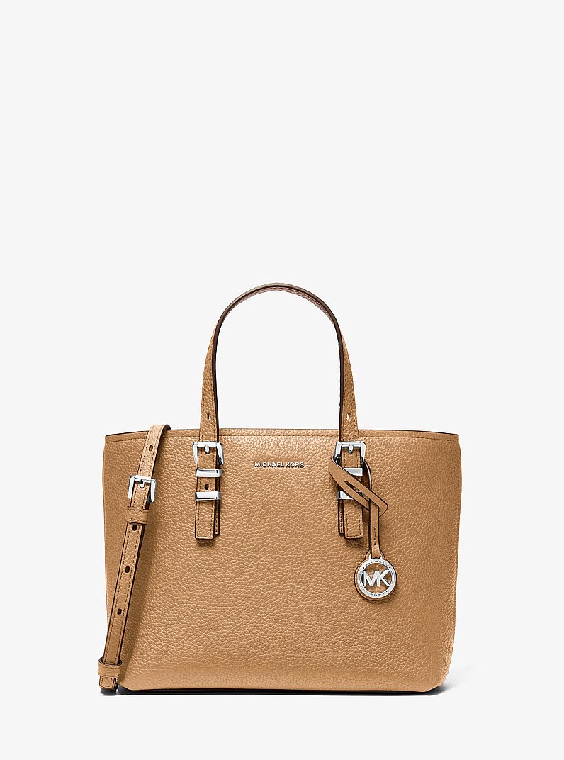 Quinn Small Pebbled Leather Convertible Crossbody Bag in PEANUT | Michael Kors