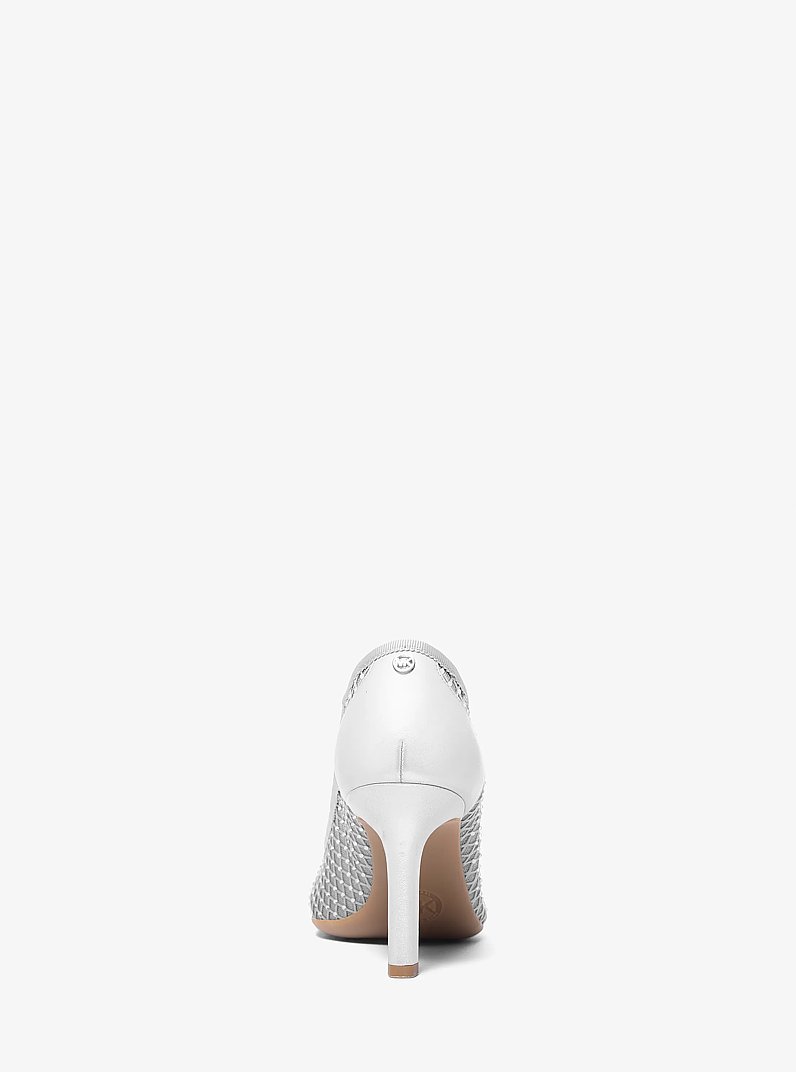 Willa Embellished Mesh Pump in SILVER | Michael Kors
