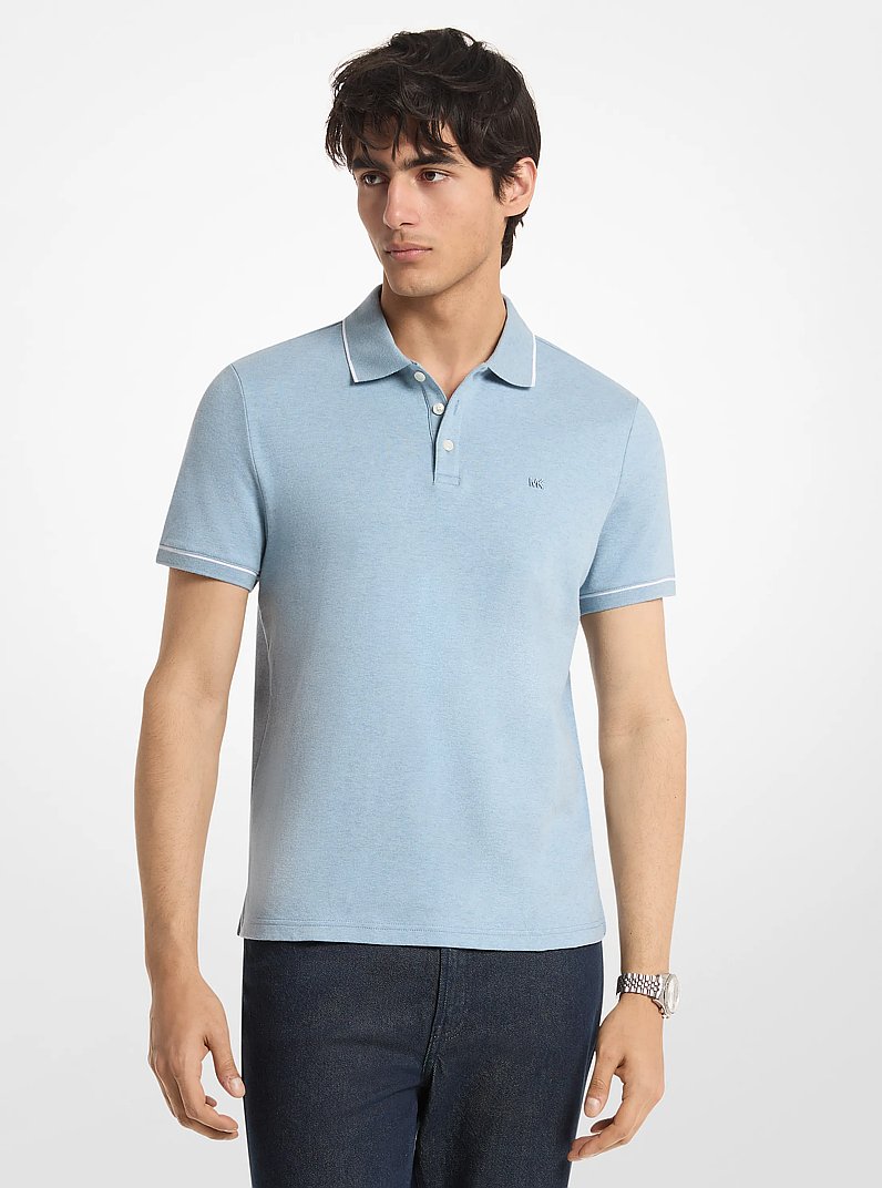 Poloshirt aus Baumwolle in CHAMBRAY MELIERT | Michael Kors