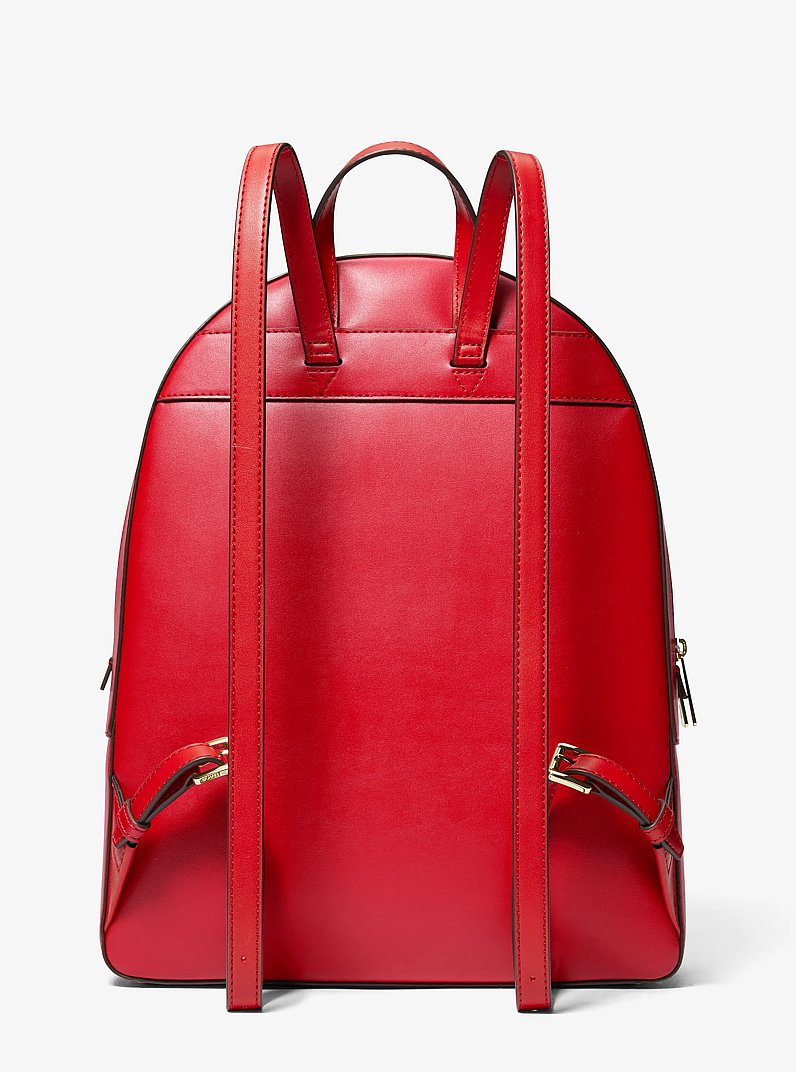 Jaycee Large Pebbled Leather Backpack in BRIGHT RED | Michael Kors