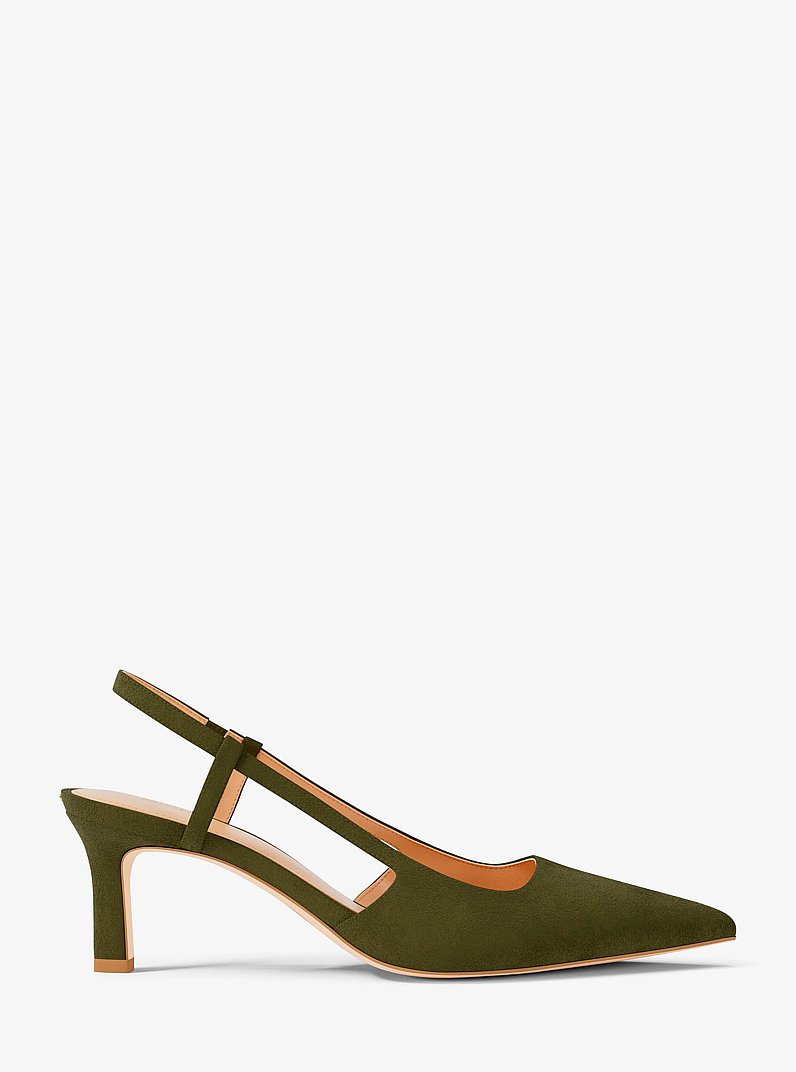 Escarpin &agrave; bride arri&egrave;re Alora en su&egrave;de in PISTACHE | Michael Kors