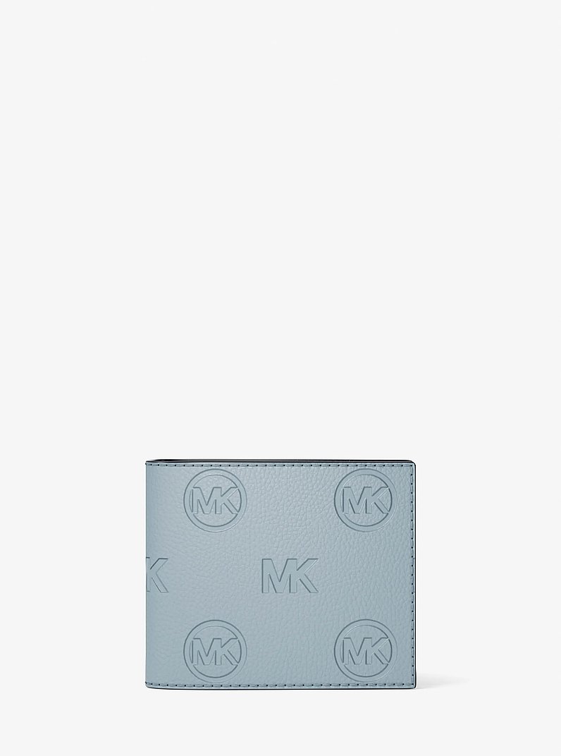 Porte-billets Cooper &agrave; logo grav&eacute; avec rabat in OC&Eacute;AN P&Acirc;LE | Michael Kors