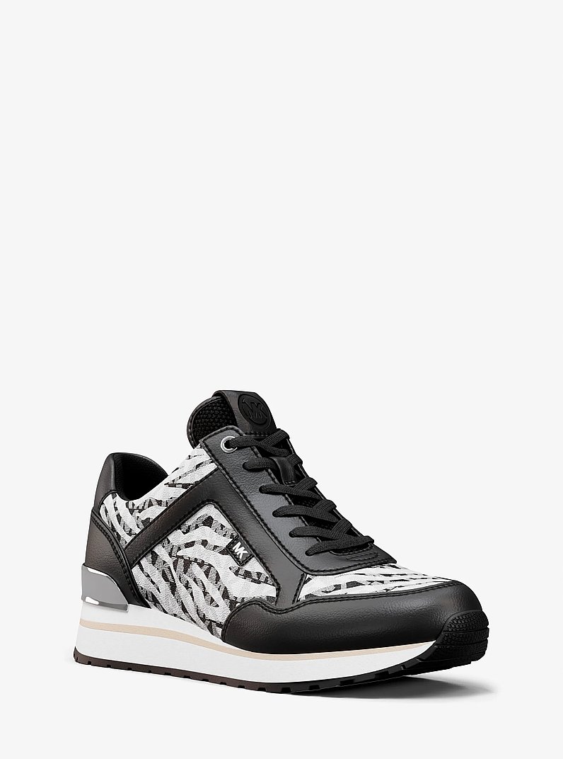 Espadrille Maddy &agrave; imprim&eacute; de z&egrave;bre et &agrave; logo Signature in COMBINAISON NOIRE | Michael Kors