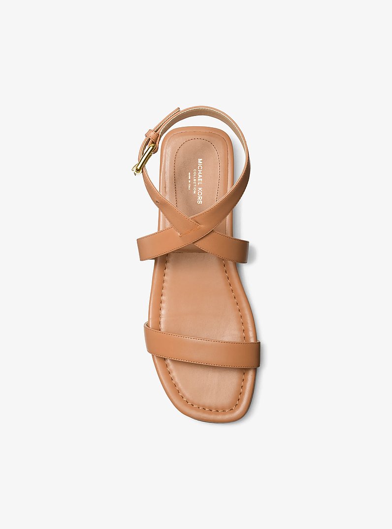Bridgette Leather Sandal in SUNTAN | Michael Kors