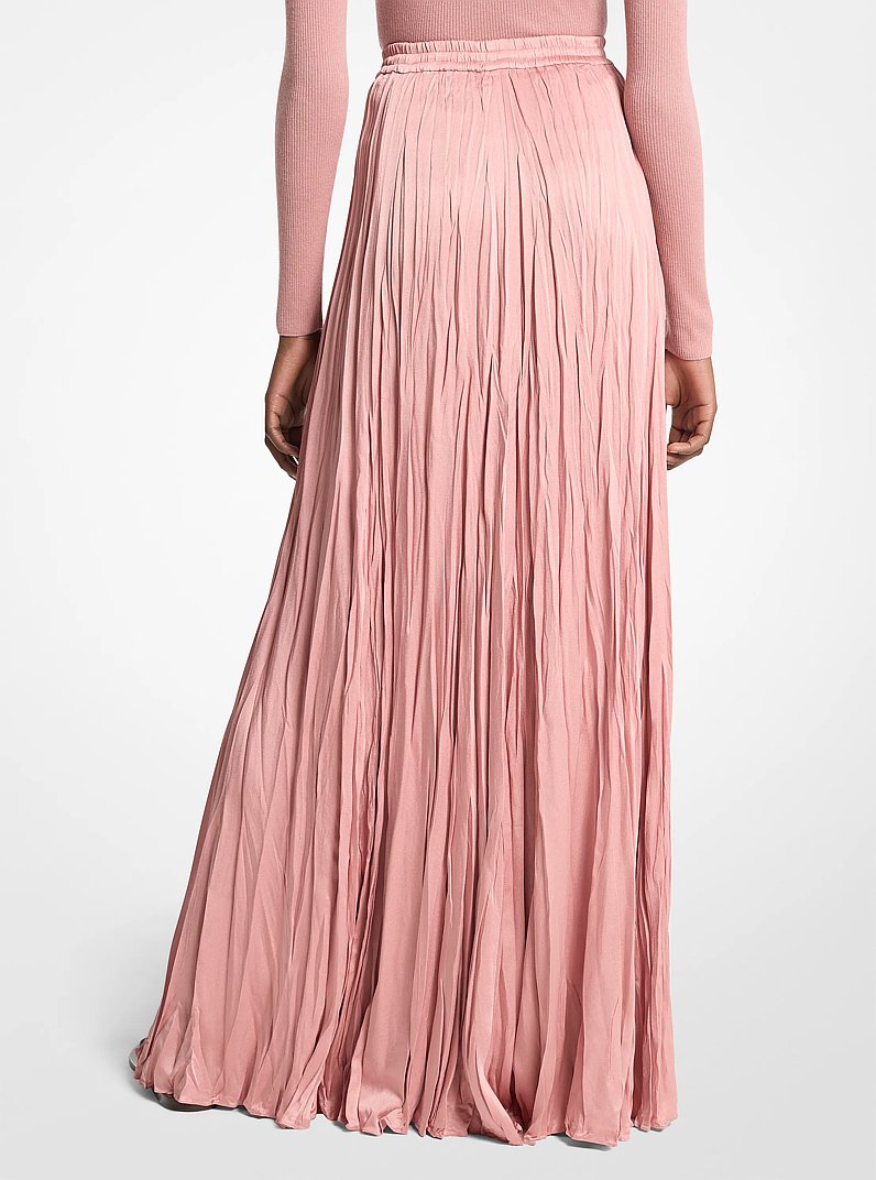 Falda larga de charmeuse techno arrugada in ROSETTE | Michael Kors