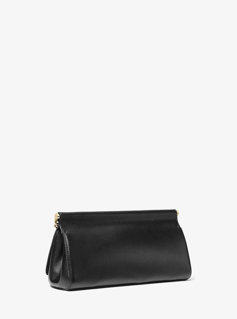 Pochette Carmine de taille moyenne en cuir grain&eacute; in NOIR | Michael Kors