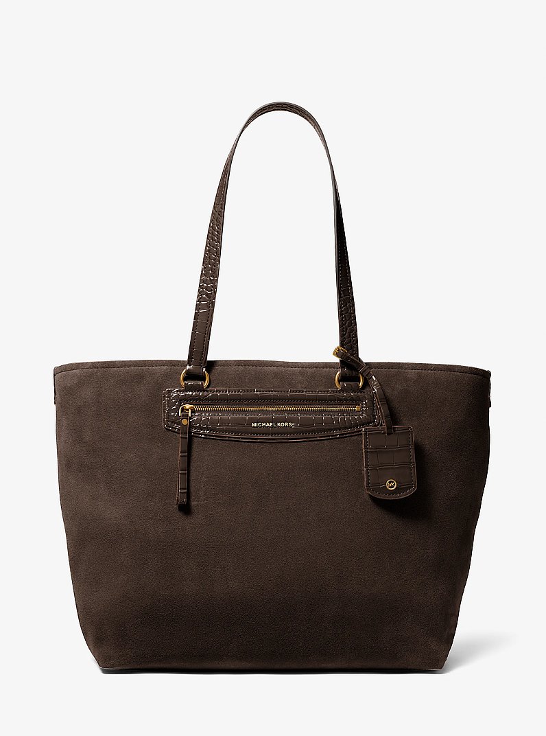 Jet Set Travel Extra-Large Suede Tote Bag in CHOCOLATE | Michael Kors