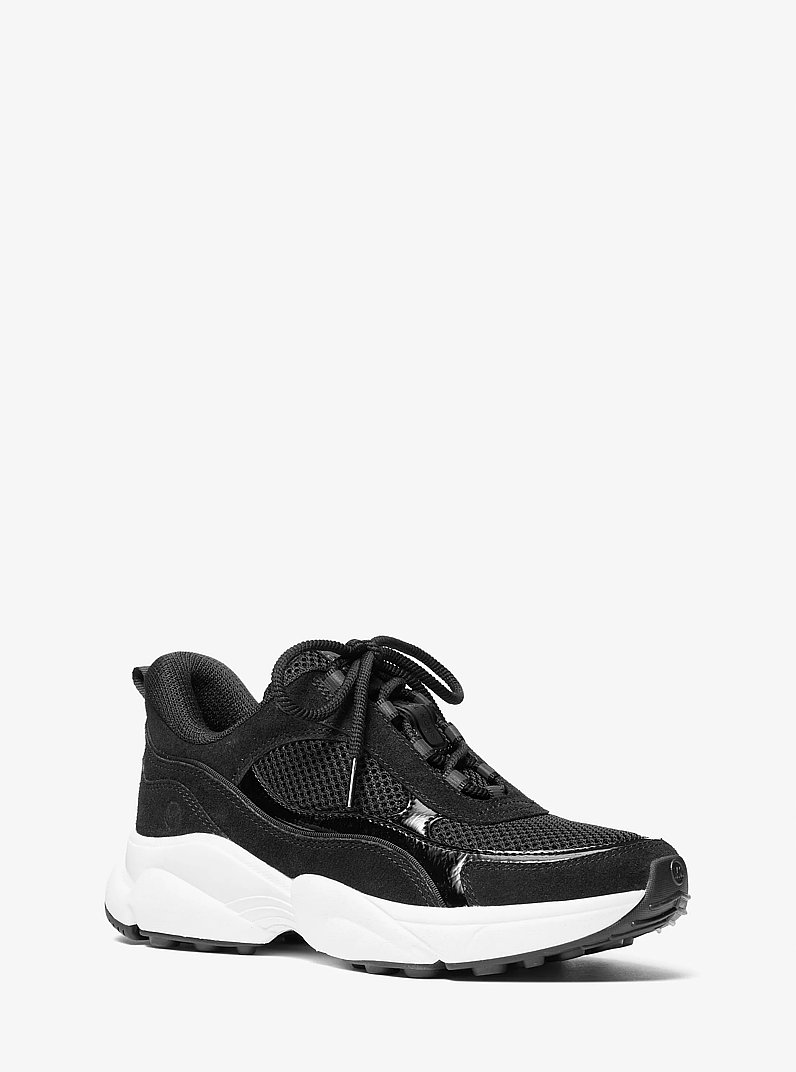 Katrina Suede and Mesh Trainer in BLACK | Michael Kors