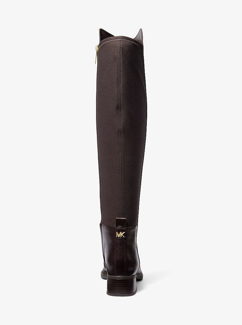 Lex Leather Stretch Riding Boot in CHOCOLATE | Michael Kors