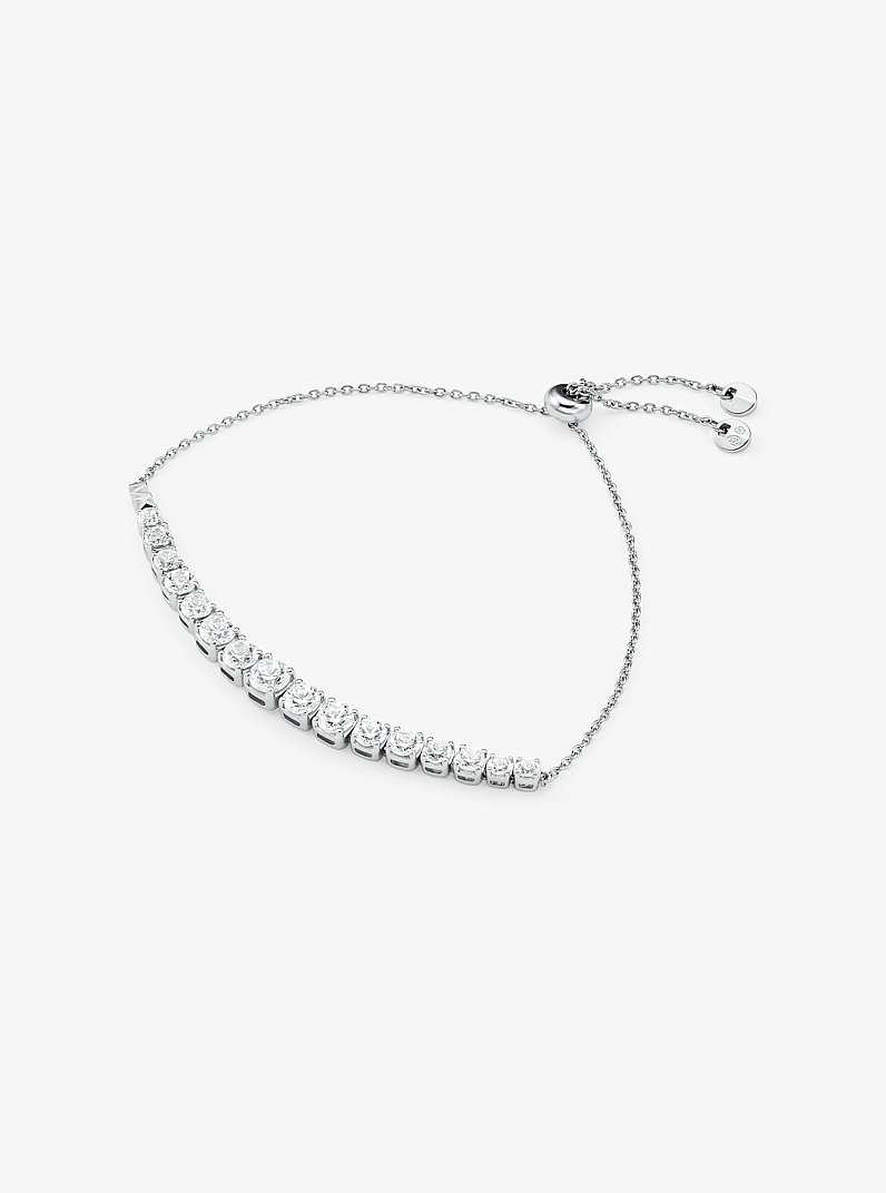 Pulsera de plata de ley con chapado en metal precioso, circonio c&uacute;bico y cierre deslizante in PLATEADO | Michael Kors