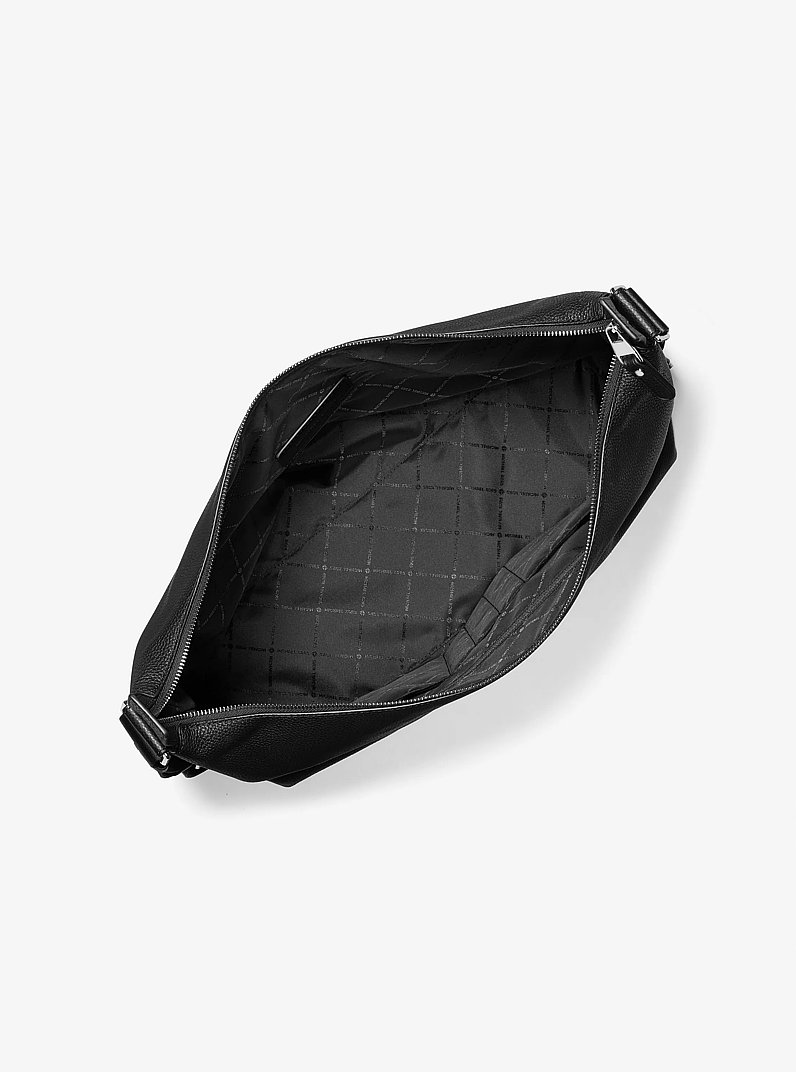 Hudson Pebbled Leather Hobo Bag in BLACK | Michael Kors