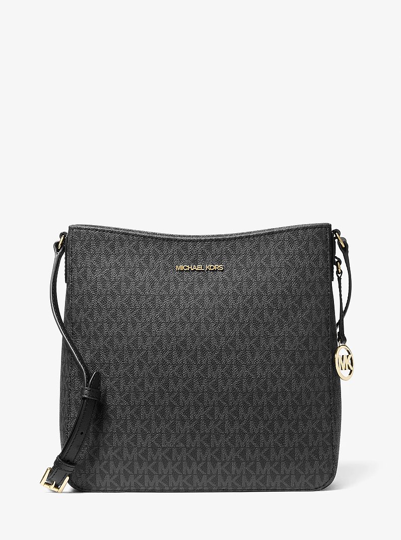 Jet Set Travel Large Logo Messenger Bag in BLACK | Michael Kors