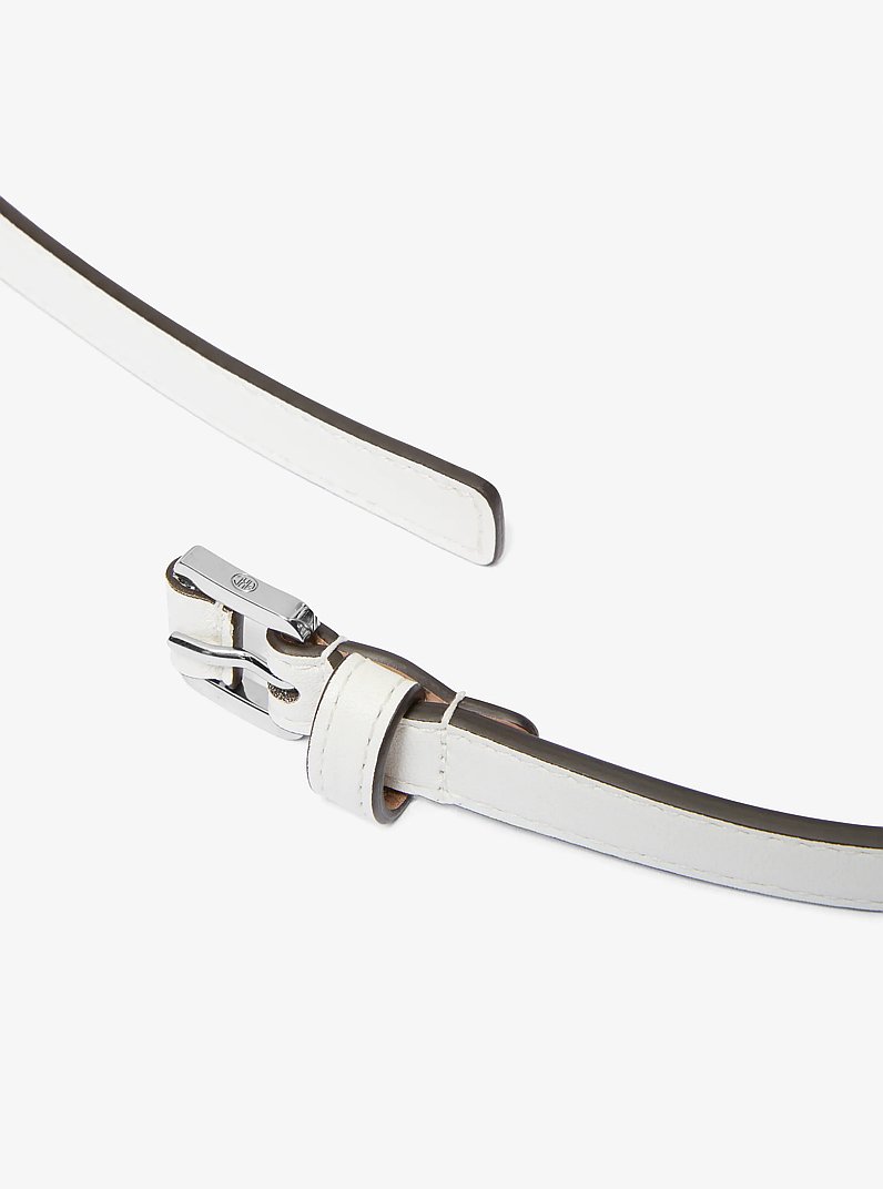 Caroyln Leather Waist Belt in OPTIC WHITE | Michael Kors